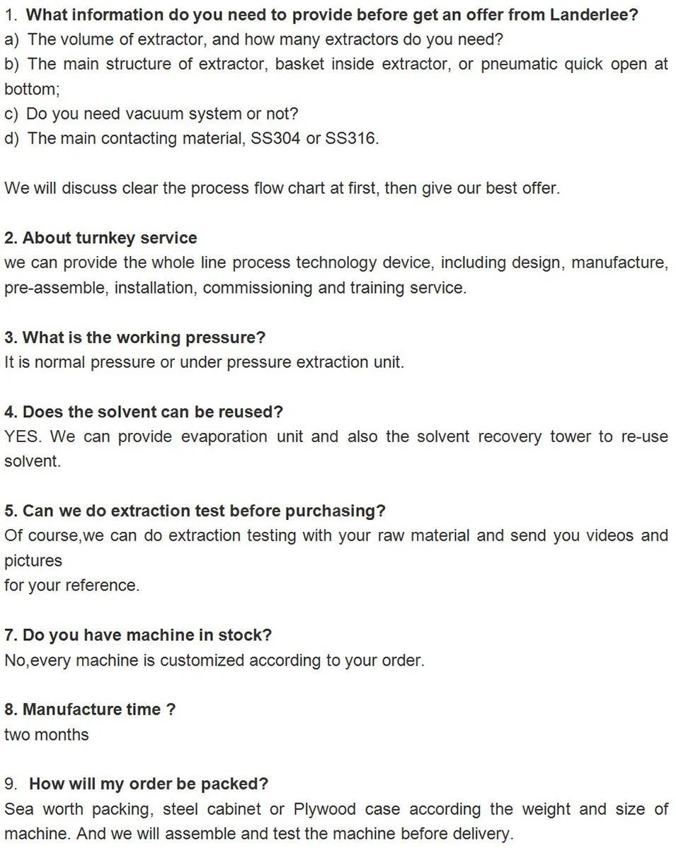 FAQ of extraction device